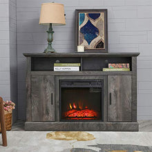 Load image into Gallery viewer, PatioFestival Electric Fireplace TV Stand Entertainment Center Corner Fire Place Heaters Tv Console with Generic Rustic Furniture for TVs up to 42" Wide, Rustic