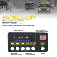 Load image into Gallery viewer, Xprite LED Rooftop Strobe Beacon Lights, Magnetic Base Emergency Traffic Hazard Warning Caution Lightbar w/ 38 Flashing Modes & Controller, for Construction Vehicles Snowplow Mail Trucks - White Amber