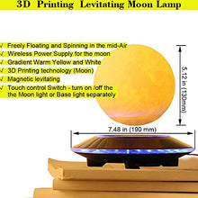 Load image into Gallery viewer, VGAzer Magnetic Levitating Moon Lamp Night Light Floating and Spinning in Air Freely with Gradually Changing LED Lights Between Yellow and White for Home,Office Decor,Unique Holiday Gifts,Night Light