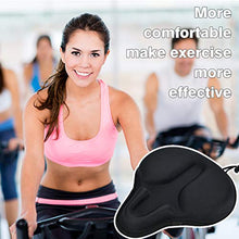 Load image into Gallery viewer, DAWAY C9 Comfortable Exercise Bike Seat Cover - Extra Large Wide Foam & Gel Padded Bicycle Saddle Cushion for Women Men, Fits Spin, Stationary, Cruiser Bikes, Indoor Cycling, Soft