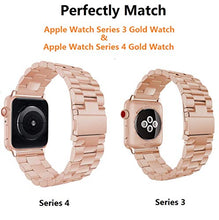 Load image into Gallery viewer, iiteeology Compatible with Apple Watch Band 38mm 40mm, Stainless Steel iWatch Band Replacement Strap for iWatch SE & Series 6 5 4 - Gold