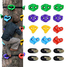 Load image into Gallery viewer, 12 Ninja Tree Climbing Holds for Kids Climber, Adult Climbing Rocks with 6 Ratchet Straps for Outdoor Ninja Warrior Obstacle Course Training