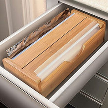 Load image into Gallery viewer, WRAPdock | 6" x 3.06" x 13.75" | Dual storage kitchen solution helping you use your aluminum foil, plastic wrap, wax paper. Holds any 2 rolls (Reynolds Wrap, Glad Plastic Wrap, Saran wrap, Cut-Rite)
