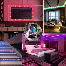 Load image into Gallery viewer, 39.42ft LED Strip Lights, QZYL Lights Strip Music Sync, App Control with Remote, 5050 RGB LED Light Strip Color Changing 24-Key Remote, Sensitive Built-in Mic, LED Lights Rope Lights for Home TV Party