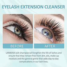 Load image into Gallery viewer, Eyelash Extension Cleanser, LANBENA Lash Shampoo, Eyelash Extension Shampoo, Lash Cleanser for Extensions, Lash Foam Cleanser, Chamomile Eyelash Cleaner, Paraben & Sulfate & Oil Free for Salon and Home Use (60ml 2 Fl Oz )