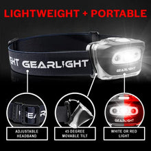 Load image into Gallery viewer, GearLight LED Head Lamp - Pack of 2 Outdoor Flashlight Headlamps w/ Adjustable Headband for Adults and Kids - Hiking & Camping Gear Essentials - S500