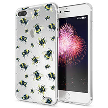 Load image into Gallery viewer, NALIA Motif Case Compatible with iPhone 8 Plus / 7 Plus, Pattern Design Silicone Back Cover Protector Soft Skin, Crystal Shockproof Bumper, Slim Transparent Protective, Designs:Bumblebee