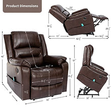 Load image into Gallery viewer, Vicluke Breath Leather Power Lift Recliner Chair with Massage and Heat for Elderly, Electric Recliner Chair with Side Pocket, USB Port for Living Room (Coffee)