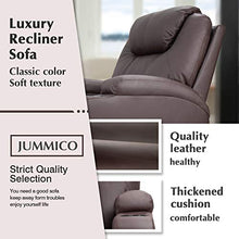 Load image into Gallery viewer, JUMMICO Recliner Chair Massage and Heating Living Room Chair, Rocking and 360° Swivel Home Leather Sofa with 2 Cup Holders and Side Pockets (Brown)