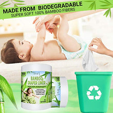 Load image into Gallery viewer, Disposable Cloth Diaper Bamboo Liners – 4 Rolls, Fragrance Free & Chlorine Free, Compostable, Dye Free Flushable Biodegradable Viscose Bamboo Liners for Cloth Diaper 100 Each Sheets for 4 Rolls