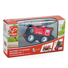 Load image into Gallery viewer, Hape Wooden Railway Battery Powered Engine No. 1 Kid's Train Set