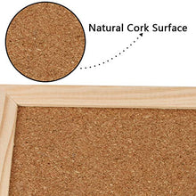 Load image into Gallery viewer, Cork Board Bulletin Board - 15.7"X 12" Vision Board Wood Frame Corkboard Message Board Wall Mounted Pin Board for School, Home & Office (with Pins, Hardware, Rope)