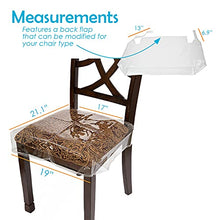 Load image into Gallery viewer, Houseables Chair Seat Covers, Plastic Cover, Fits 16” – 18” Seats, 2 Pack, Clear, Adjustable, PVC, Waterproof Protector, Vinyl, Kids Chairs Slipcover, for Dining Room, Kitchen, Cushion, with Straps