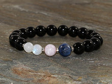 Load image into Gallery viewer, Kunzite, Kyanite, Moonstone & Black Onyx Bracelet, Connecting the Heart Mind, Breaking Down Emotional Barriers-Opening the Heart Chakra