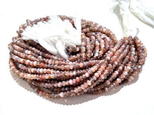 Load image into Gallery viewer, Mughal Gems & Jewellery Natural Chocolate Moonstone Rondelle Faceted 4mm Approx Beads 13" Inch (1 Strand)