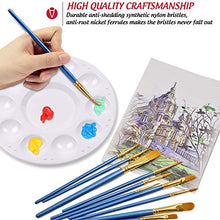 Load image into Gallery viewer, DUGATO Paint Brushes Palettes Set, 2 Packs/20pcs Round Pointed Tip Nylon Hair Brushes with 5 Paint Trays for Acrylic Watercolor Oil Gouache Tempera and Body Painting