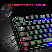 Load image into Gallery viewer, Rechargeable Keyboard and Mouse,Suspended Keycap Mechanical Feel Backlit Gaming Keyboard Mice Combo,Wireless 2.4G Drive Free,Adjustable Breathing Lamp,Anti-ghosting,4800 mAh Battery for Laptop Pc Mac