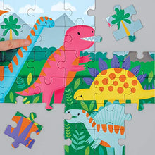 Load image into Gallery viewer, Mudpuppy Dinosaurs Fuzzy Puzzle, 42 Thick Pieces, 15” x 11” – Dinosaur Jigsaw Puzzle for Ages 3+ – Fun Sensory Puzzle Featuring Soft and Fuzzy Embellishments and a Colorful, Charming Illustration