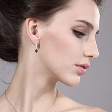 Load image into Gallery viewer, Gem Stone King 925 Sterling Silver Green Chrome Diopside Earrings For Women (1.60 Cttw, Gemstone Oval 7X5MM)
