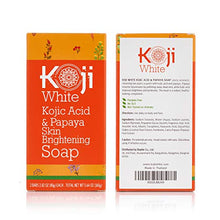 Load image into Gallery viewer, Koji White Kojic Acid & Papaya Skin Brightening Soap (2.82 oz / 2 Bars) - with Hyaluronic Acid for Smooth Face & Body, Dark Spot, Acne Scars, Uneven Skin Tone - Hypoallergenic & Dermatologist Tested