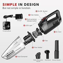 Load image into Gallery viewer, Whall Handheld Vacuum Cordless, High Power 8000PA, Hand Vacuum Cleaner with Lightweight, Portable Vacuum, Mini Dry/Wet Car Vacuum with LED Light, Hand Held Vacuum Cleaner 2200mAh Battery