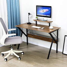 Load image into Gallery viewer, GreenForest Computer Desk 32" Writing Study Table with Moveable Storage Shelf, Home Office PC Workstation for Small Spaces Gaming Desk, Walnut