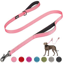 Load image into Gallery viewer, Fida 4 FT Heavy Duty Dog Leash with 2 Comfortable Padded Handles, Traffic Handle & Advanced Easy Snap Hook, Reflective Walking Lead for Large, Medium & Small Breed Dogs, Pink