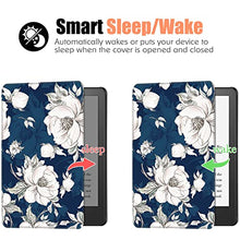 Load image into Gallery viewer, BOZHUORUI Slim Case for All-New 6.8 inch Kindle Paperwhite 11th Generation - 2021/Kindle Paperwhite Signature Edition - Premium PU Leather Lightweight Cover with Auto Wake/Sleep (Blue Peony)