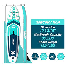 Load image into Gallery viewer, JOYEXER Inflatable Stand Up Paddle Board-10'5"x31"x 6" Ultra-Light SUP Board Including Backpack,Paddle,Waterproof Phone case,Leash, Hand Pump,for All Skill Levels Youth& Adult