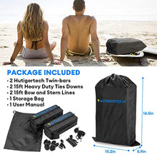 Load image into Gallery viewer, Universal Soft Car Roof Rack Pads for Kayak Surfboard SUP Canoe Snowboard Paddle Board with 15FT Tie-Down Straps, 2 Tie Down Rope, 2 Quick Loop Strap and Storage Bag, Suit Cars, SUV, Trucks