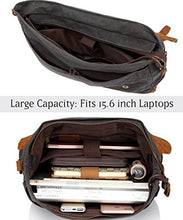 Load image into Gallery viewer, Leather Canvas Messenger Bag for Men,15.6 inch Laptop Vintage Satchel Business Briefcase Shoulder Bag