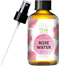 Load image into Gallery viewer, Rose Water Toner by Teak Naturals, 100% Organic Natural Moroccan Rosewater (Chemical Free) 4 oz