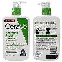 Load image into Gallery viewer, CeraVe Daily Skincare Facial Bundle - Hydrating Facial Cleanser (16 oz), AM Facial Moisturizing Lotion with Sunscreen (2 oz), and PM Facial Moisturizing Lotion (2 oz)