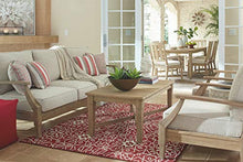 Load image into Gallery viewer, Signature Design by Ashley Clare View Coastal Outdoor Patio Eucalyptus Sofa with Cushions, Beige