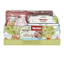 Load image into Gallery viewer, Huggies Newborn Gift Box - Little Snugglers Diapers (Size Newborn 24 Ct & Size 1 32 Ct), Natural Care Unscented Baby Wipes (96 Ct Total), and Johnson's Shampoo & Baby Lotion (Packaging May Vary)