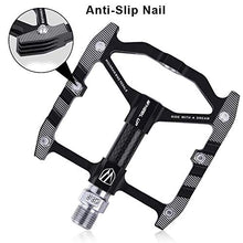 Load image into Gallery viewer, AOIEORD MTB Bike Pedals, 3 Sealed Bearing Cycling Non-Slip Bicycle Pedals, Ultralight Aluminum Alloy 9/16 Road BMX Pedals Flat Platform Pedal