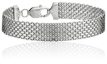 Load image into Gallery viewer, Sterling Silver 12mm Italian Mesh Bracelet