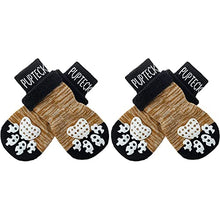 Load image into Gallery viewer, PUPTECK Double Side Anti-Slip Dog Socks - 4 Pack Dog Paw Protection for Puppy Indoor Traction Wear on Hardwood Floor for Small and Medium Dogs, Soft and Comfortable with Adjustable Straps