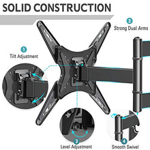 Load image into Gallery viewer, MOUNTUP TV Wall Mount, Full Motion Tilting TV Mount Bracket for Most 26-55 Inch Flat Curved TVs with Articulating Arms, Wall Mount TV Bracket with Max VESA 400X400mm and 88lbs, Fits Single Stud MU0014