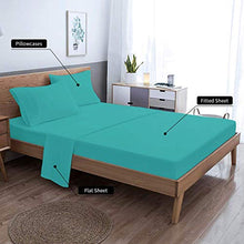 Load image into Gallery viewer, Mejoroom Full Size Sheet Set - Super Soft Microfiber 1800 Thread Count Luxury Egyptian Sheets with 15-inch Deep Pocket - Wrinkle and Hypoallergenic-4 Piece(Full,Teal)