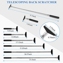 Load image into Gallery viewer, Oversized Portable Extendable Back Scratcher, Upgraded Metal Stainless Steel Telescoping Back Scratcher Tool with Canvas Carrying Bag (Black)