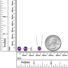 Load image into Gallery viewer, Gem Stone King Sterling Silver Round 6mm Pendant Earrings Set with 18 inches Sterling Silver Chain