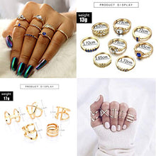 Load image into Gallery viewer, CASSIECA 99-109 Pcs Knuckle Rings for Women Vintage Bohemian Stackable Rings Set Mid Finger Rings