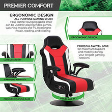 Load image into Gallery viewer, X Rocker Falcon Pedestal PC Office Gaming Chair, 32" x 25" x 42", Black/Red