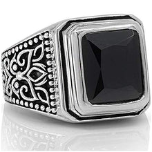 Load image into Gallery viewer, Onyx Signet Solid 925 Sterling Silver Men Ring - Made in Thailand – 11