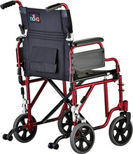Load image into Gallery viewer, NOVA Medical Products Lightweight Transport Chair with Removable & Flip Up Arms for Easy Transfer, Anti-Tippers Included, Red, 19"