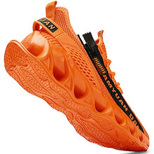 Load image into Gallery viewer, Damyuan Mens Running Tennis Shoes Athletic Gym Walking Workout Sports Fashion Sneakers Blade Shoes Zipper Design Slip-on Comfortable A79 (9.5 Men, Orange)