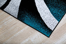 Load image into Gallery viewer, 1447 Turquoise Swirls 8x10 Modern Abstract Area Rug Carpet