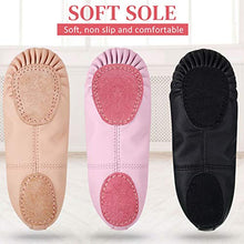 Load image into Gallery viewer, SATINIOR 3 Pairs Ballet Shoes for Girls Toddlers Practice Shoes Ballet Shoe Yoga Shoes 3 Colors Ballet Slippers Flats for Toddler Kids Dancing (9 Toddler) Black, Pink and Beige