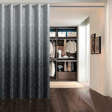 Load image into Gallery viewer, DWCN Ombre Blackout Patio Door Curtains - Damask Patterned Thermal Insulated Sliding Door Curtains - Extra Wide Grommet Drapes for Living Room Sliding Glass Door, 100 x 84 Inches, 1 Panel, Black